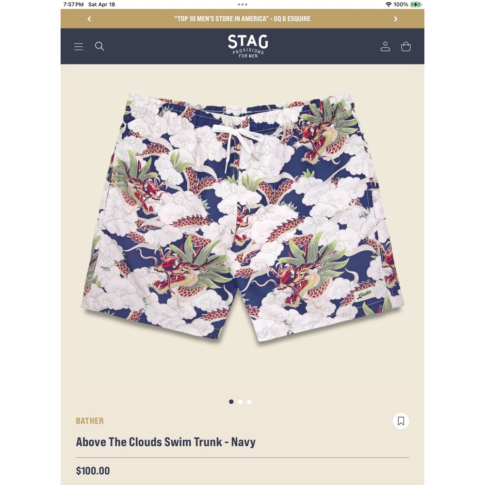 BATHER ABOVE THE CLOUDS SWIM TRUNKS
